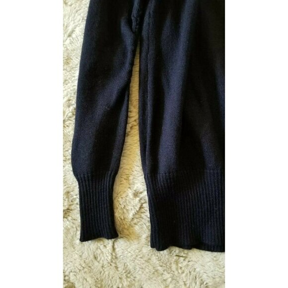 Loft Wool Blend Navy Blue Decorated Sequin Shoulder Sweater Size XS - Picture 2 of 8